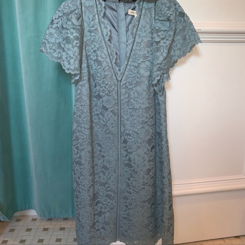Rebecca Taylor Dusty Blue Lace Dress